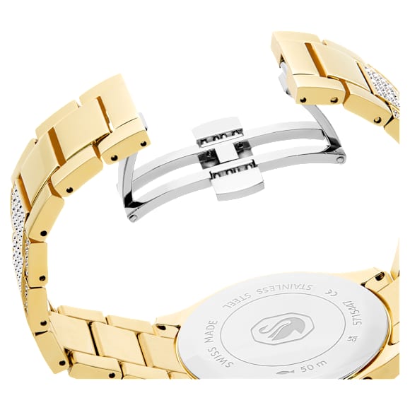 Dextera lux watch, Swiss Made, Metal bracelet, Gold tone, Gold-tone finish - Swarovski, 5715447