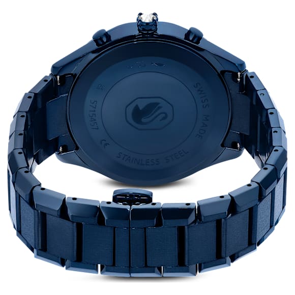 Montre Dextera chrono, 39 mm, Fabriqué en Suisse, Bracelet en métal, Bleues, Finition bleue - Swarovski, 5715457