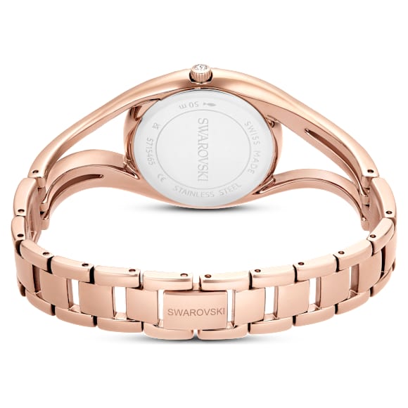Hyperbola bangle watch, Swiss Made, Metal bracelet, Rose gold tone, Rose gold-tone finish - Swarovski, 5715465