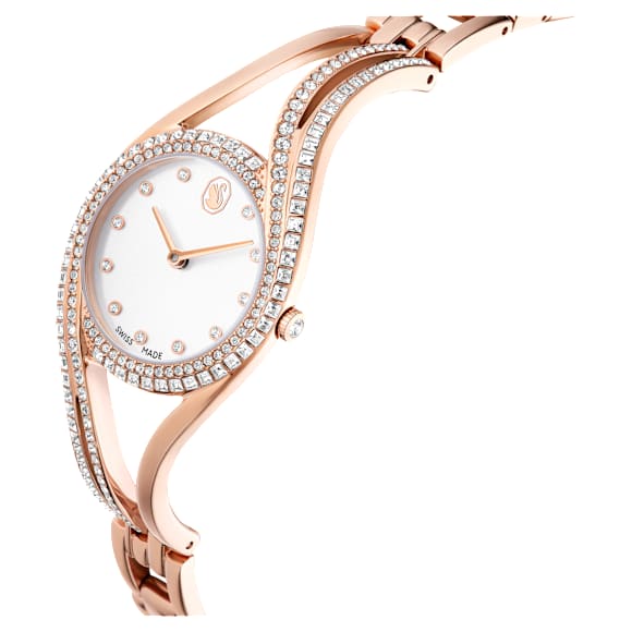 Hyperbola bangle watch, Swiss Made, Metal bracelet, Rose gold tone, Rose gold-tone finish - Swarovski, 5715465