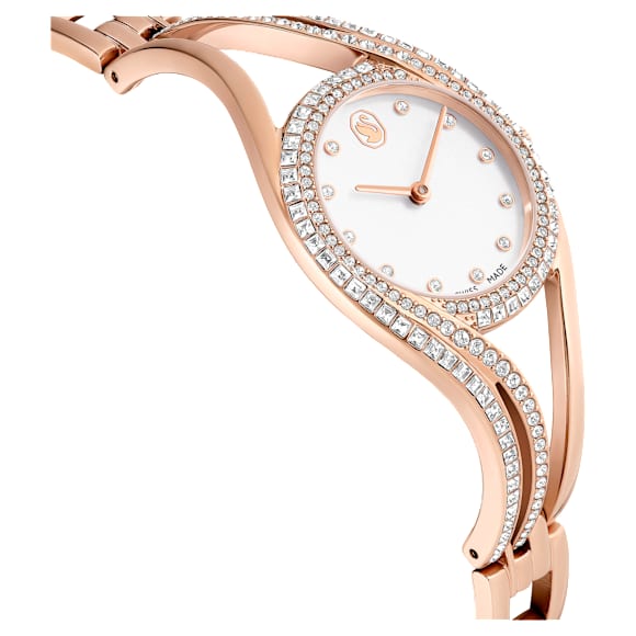 Hyperbola bangle watch, Swiss Made, Metal bracelet, Rose gold tone, Rose gold-tone finish - Swarovski, 5715465