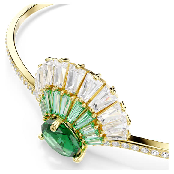 Idyllia 手鐲, 混合式切割, 貝殼, 綠色, 鍍金（金色飾面） - Swarovski, 5715616
