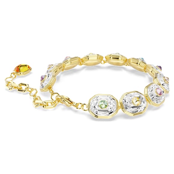 Pulsera Chroma, Talla octogonal, Multicolor, Acabado en oro de 18 quilates - Swarovski, 5715800