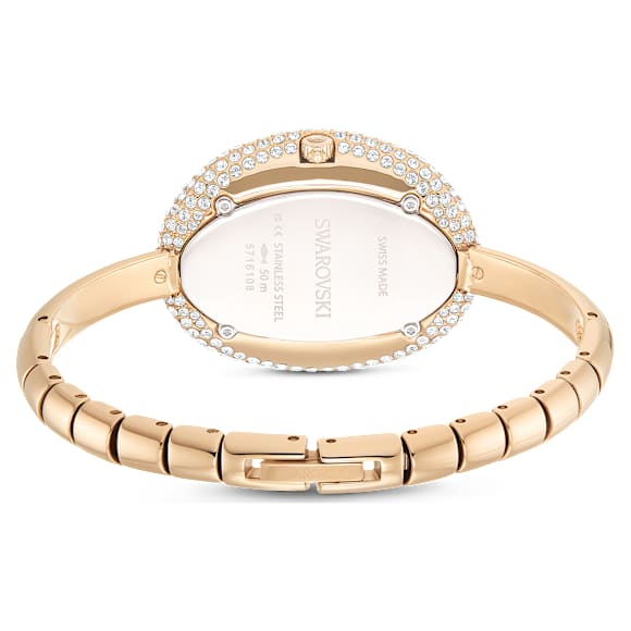 Imber bangle watch, Swiss Made, Metal bracelet, Gold tone, Champagne gold-tone finish - Swarovski, 5716108