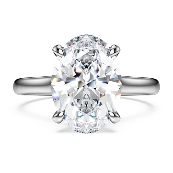 Bague solitaire Eternity, Diamants de synthèse 4 ct tw, Forme ovale, Or blanc 18 carats - Swarovski, 5716158