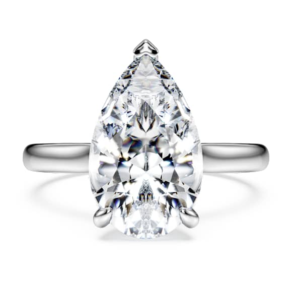 Eternity 单石戒指, 总重 4 克拉培育钻石, 梨形, 18K 金（白色) - Swarovski, 5716161