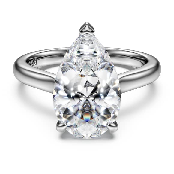 Anillo solitario Eternity, Diamantes creados en laboratorio (peso total de 4 quilate), Forma de pera, Oro blanco de 18 quilates - Swarovski, 5716163