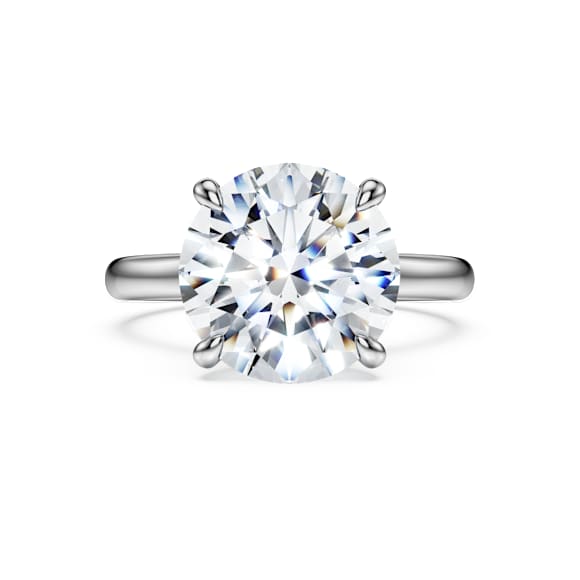 Eternity solitaire ring, Lab-grown diamonds 5 ct tw, Round shape, 18K white gold - Swarovski, 5716166