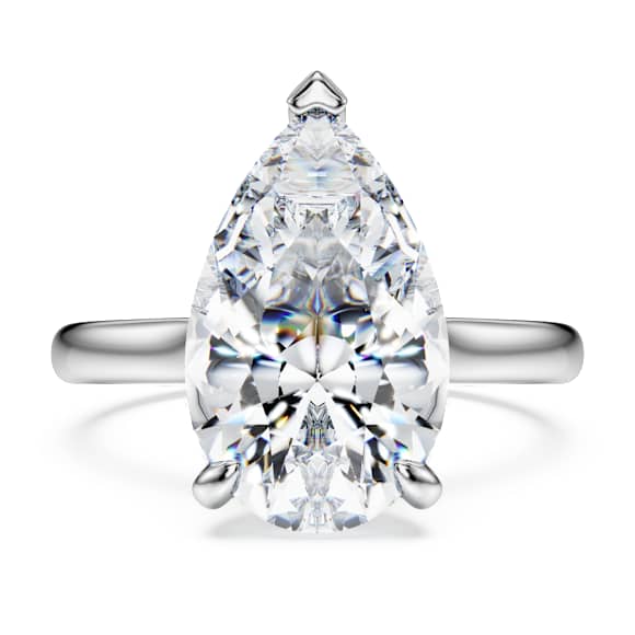 Eternity 单石戒指, 总重 5 克拉培育钻石, 梨形切割, 18K 金（白色） - Swarovski, 5716182
