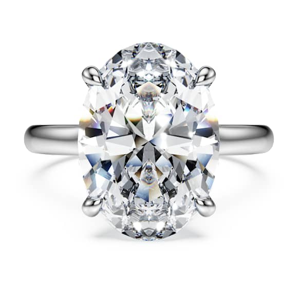 Bague solitaire Eternity, Diamants de synthèse 6 ct tw, Forme ovale, Or blanc 18 carats - Swarovski, 5716205