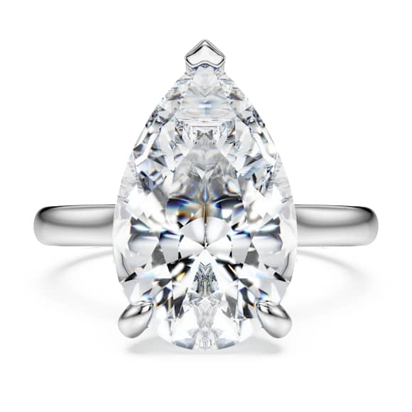 Eternity 单石戒指, 总重 6 克拉培育钻石, 梨形, 18K 金（白色) - Swarovski, 5716212