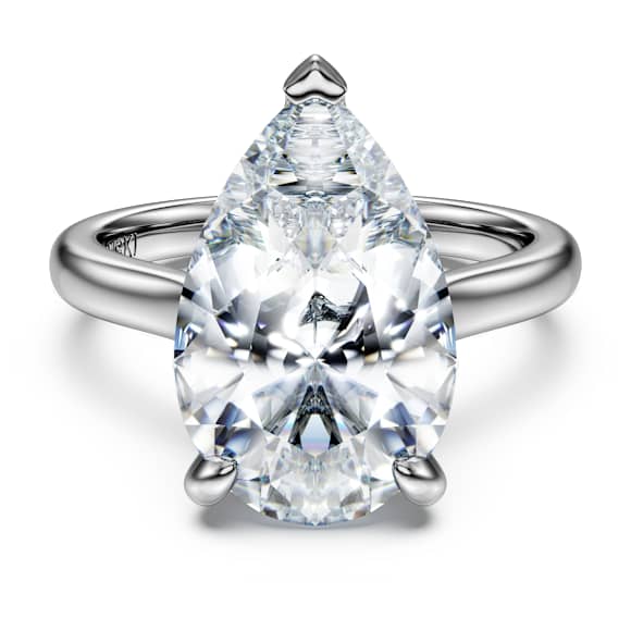 Anillo solitario Eternity, Diamantes creados en laboratorio (peso total de 6 quilate), Forma de pera, Oro blanco de 18 quilates - Swarovski, 5716213