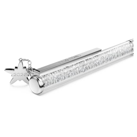 Crystalline ballpoint pen, White, White lacquered, Chrome plated - Swarovski, 5717136