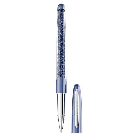 Crystalline Nova rollerball pen, Blue, Chrome plated - Swarovski, 5717138