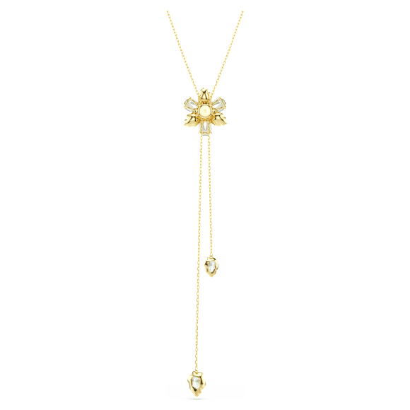 Idyllia Y pendant, Mixed cuts, Flower, Multicolored, Gold-tone plated - Swarovski, 5717158