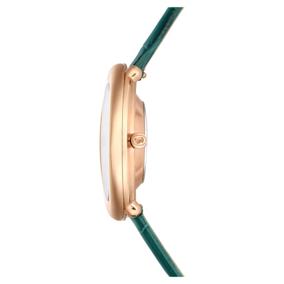 Imber 手錶, 瑞士製造, 真皮錶帶, 綠色, 玫瑰金色潤飾 - Swarovski, 5717536