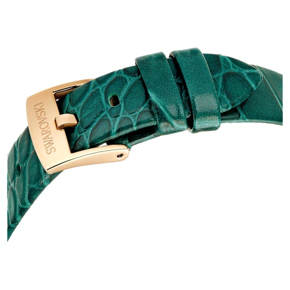 Ceas Imber, Fabricat în Elveția, Curea din piele, Albastru, Verde, Finisaj în nuanță roz-aurie - Swarovski, 5717536