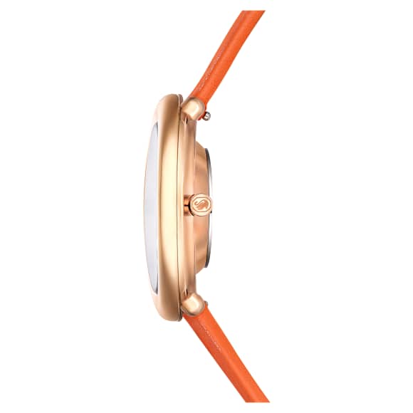 Imber 手錶, 瑞士製造, 真皮錶帶, 橙色, 玫瑰金色潤飾 - Swarovski, 5717543