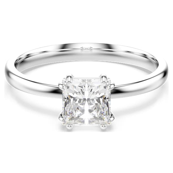 Attract ring, Square cut, White, Rhodium plated - Swarovski, 5717552