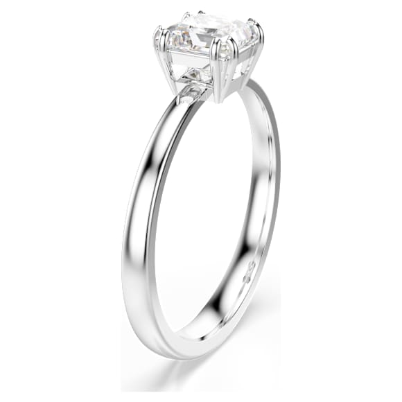 Attract 링, 스퀘어 컷, 화이트, 로듐 플래팅 - Swarovski, 5717557