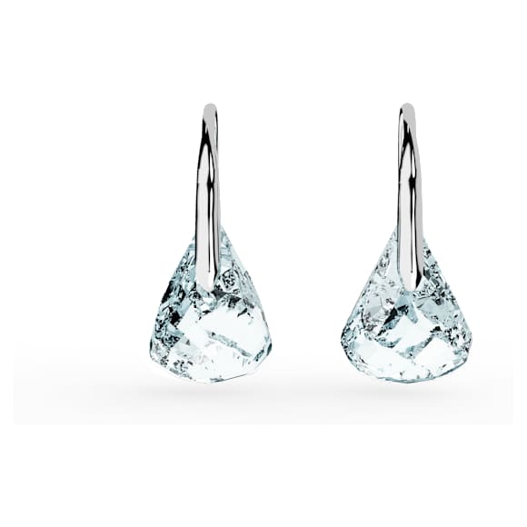 Lunar drop earrings, Blue, Rhodium plated - Swarovski, 5717560
