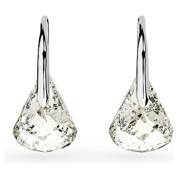 Lunar drop earrings, Grey, Rhodium plated - Swarovski, 5717564