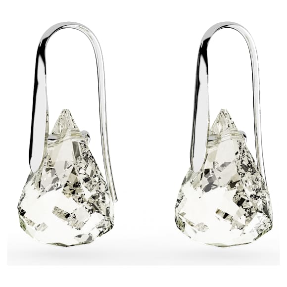 Lunar drop earrings, Grey, Rhodium plated - Swarovski, 5717564