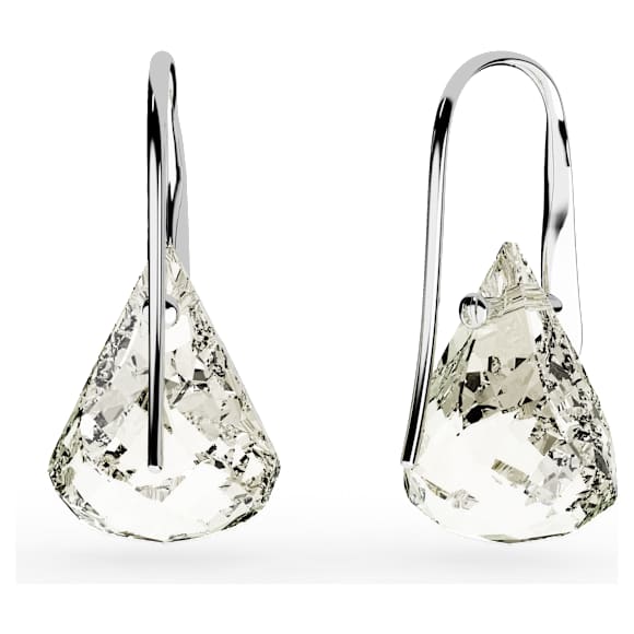 Lunar drop earrings, Grey, Rhodium plated - Swarovski, 5717564