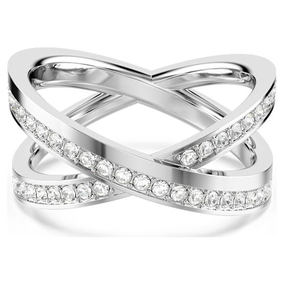 Delta Ring, Rundschliff, Weiß, Rhodiniert - Swarovski, 5717568