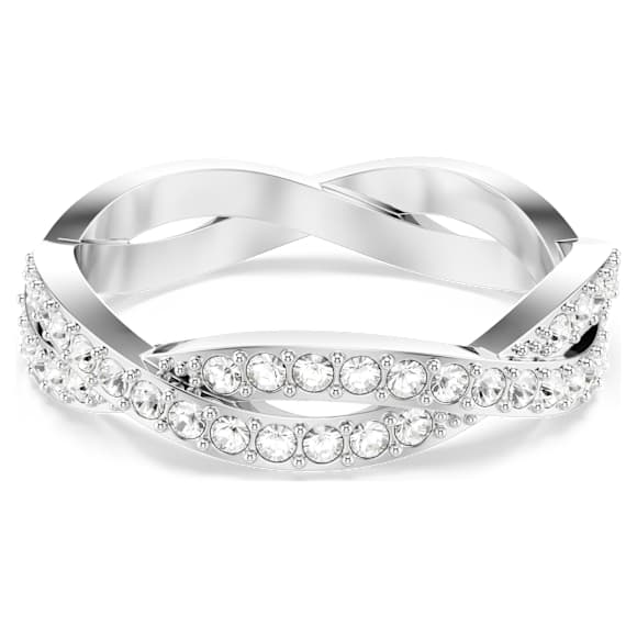 Infinity ring, Round cut, White, Rhodium plated - Swarovski, 5717569