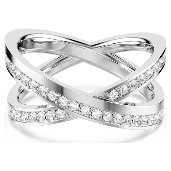 Delta ring, Ronde slijpvorm, Wit, Rodium toplaag - Swarovski, 5717570