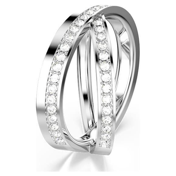 Delta ring, Ronde slijpvorm, Wit, Rodium toplaag - Swarovski, 5717570