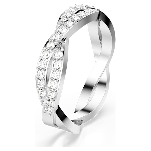 Infinity リング, ラウンドカット, ホワイト, ロジウム・プレーティング - Swarovski, 5717571