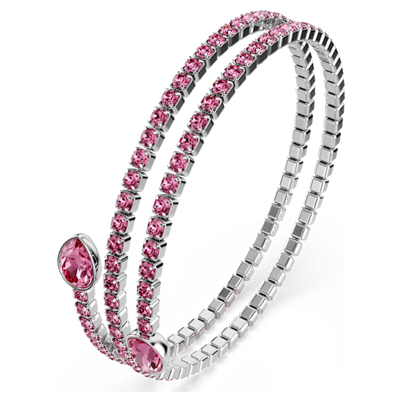 Twisty Armreif, Verschiedene Schliffe, Rosa, Rhodiniert - Swarovski, 5717576