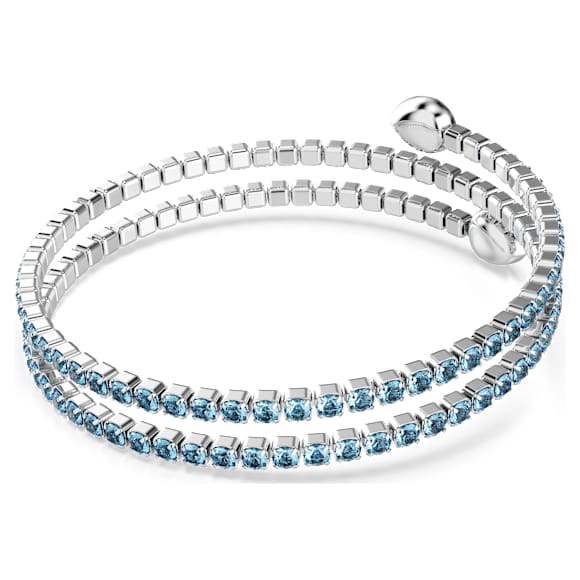 Twisty Armreif, Verschiedene Schliffe, Blau, Rhodiniert - Swarovski, 5717578