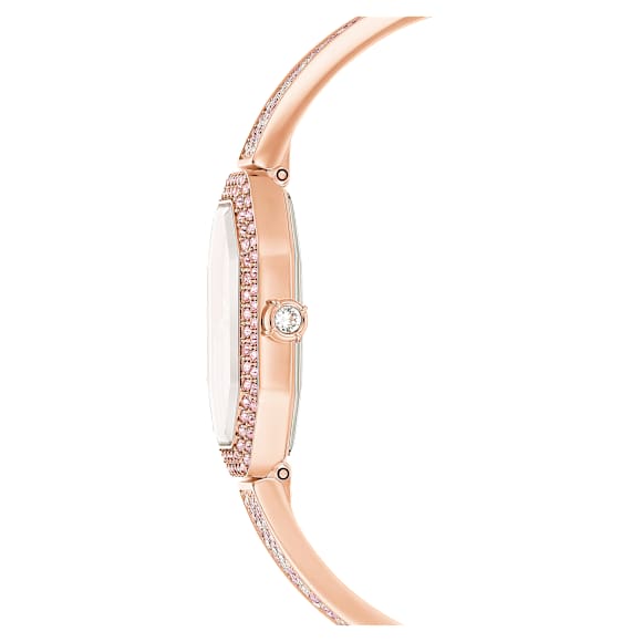 Dextera bangle watch, Swiss Made, Pink, Rose gold-tone plated - Swarovski, 5717588