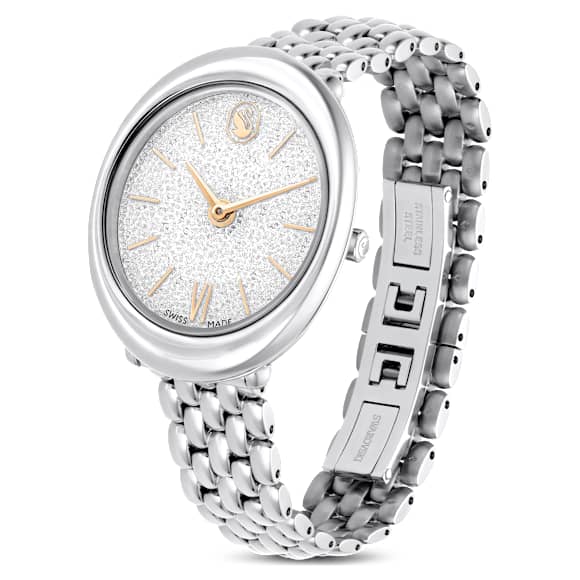 Montre Femme Guess à Cœurs Diamantés - Bracelet Métal Argenté - Occasion
