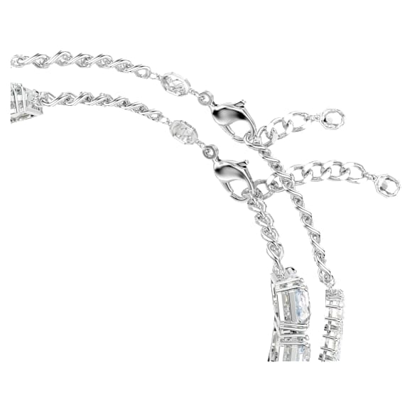 Millenia Halskette im Lagenlook, Verschiedene Schliffe, Weiß, Rhodiniert - Swarovski, 5717913