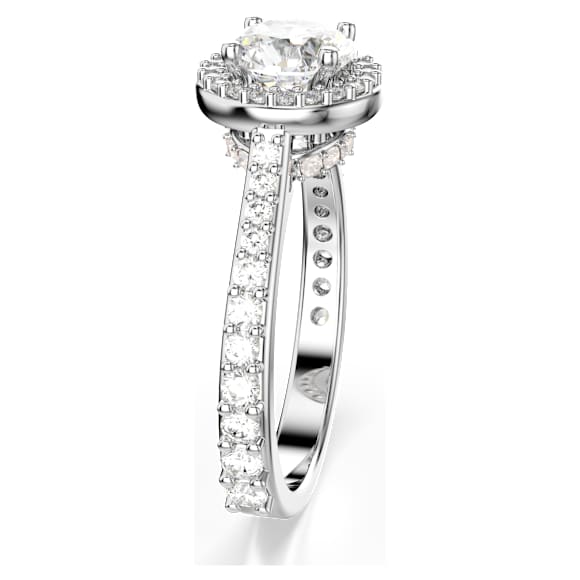 Una Angelic ring, Round cut, White, Silver-tone finish - Swarovski, 5717927