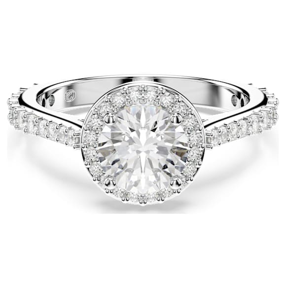 Una Angelic ring, Round cut, White, Silver-tone finish - Swarovski, 5717929
