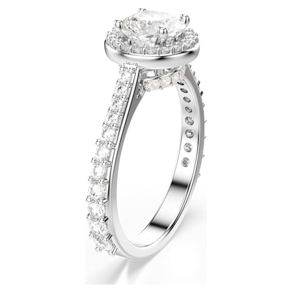 Una Angelic ring, Round cut, White, Silver-tone finish - Swarovski, 5717929