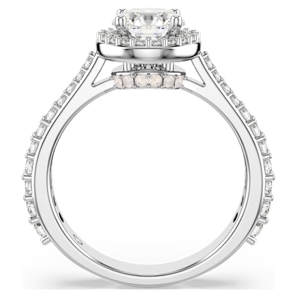 Una Angelic Ring, Rundslipad, Vit, Silverfärgad finish - Swarovski, 5717931