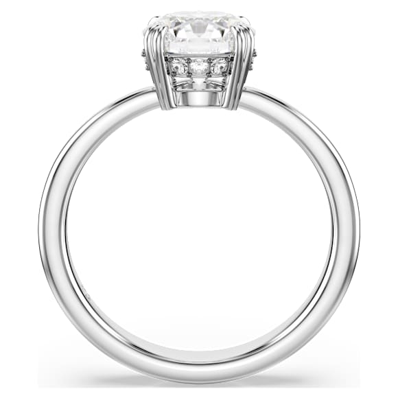 Anel cocktail Stilla, Lapidação redonda, Branco, Acabamento em prata - Swarovski, 5717940