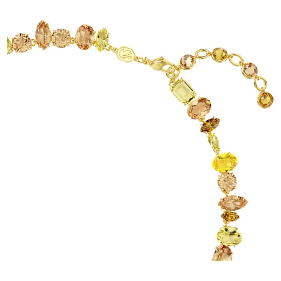 Collar Tennis Gema, Tallas mixtas, Amarillo, Baño tono oro - Swarovski, 5718071