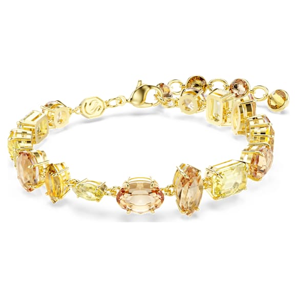 Pulseira Gema, Combinação de lapidações, Amarelo, Acabamento em ouro de 18 quilates - Swarovski, 5718072
