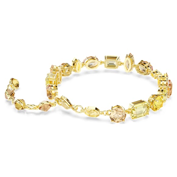 Náramek Gema, Různé výbrusy, Žlutá, Povrchová úprava z 18k zlata - Swarovski, 5718072