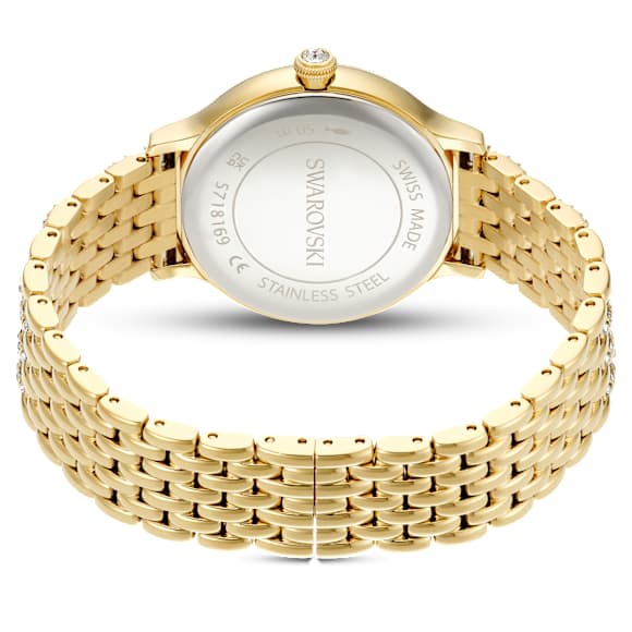 Imber watch, Swiss Made, Metal bracelet, Gold tone, Gold-tone finish - Swarovski, 5718169