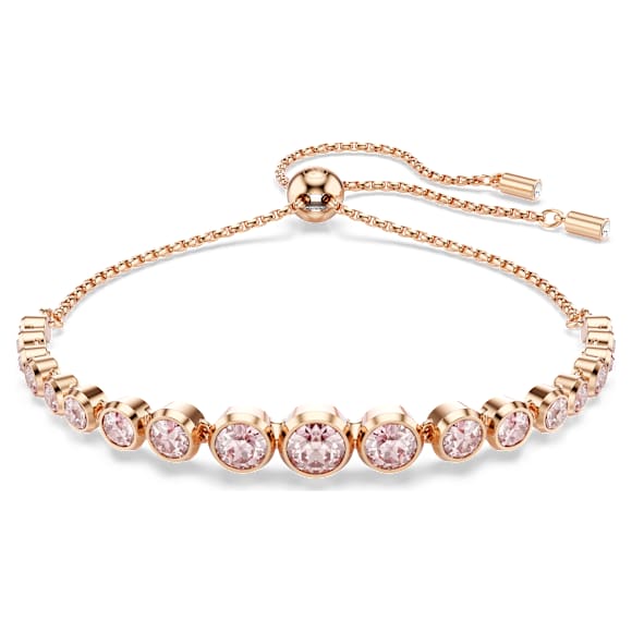 Imber bracelet, Mixed round cuts, Pink, 18K rose gold finish - Swarovski, 5718204