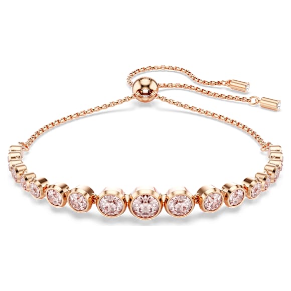 Zapestnica Imber, Mešani okrogli rezi, Roza, Prevleka rožnato zlatega odtenka - Swarovski, 5718204