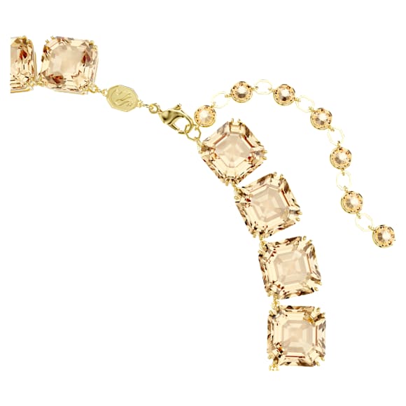 Millenia สร้อยคอ, เจียระไนทรงแปดเหลี่ยม, คาราเมล, ตกแต่งผิวด้วยทองคำ 18K - Swarovski, 5718357